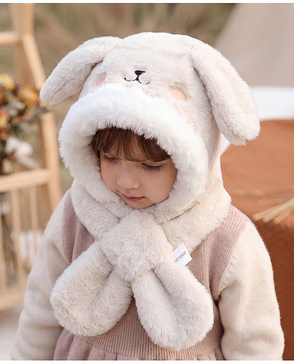 Babyhug Woollen Cap with Knot & Ear in Pink - Diameter 33 cm