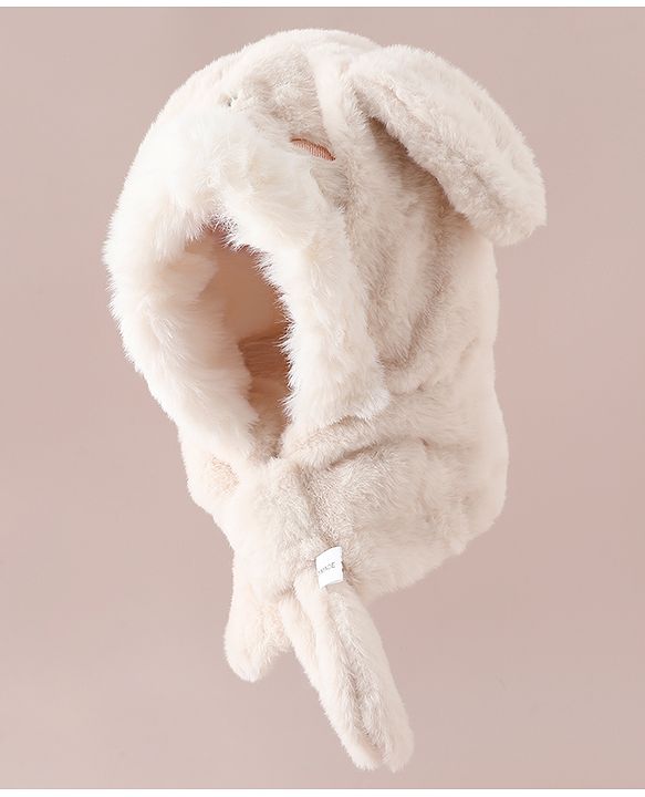 Babyhug Woollen Cap with Knot & Ear in Pink - Diameter 33 cm