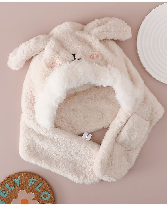 Babyhug Woollen Cap with Knot & Ear in Pink - Diameter 33 cm
