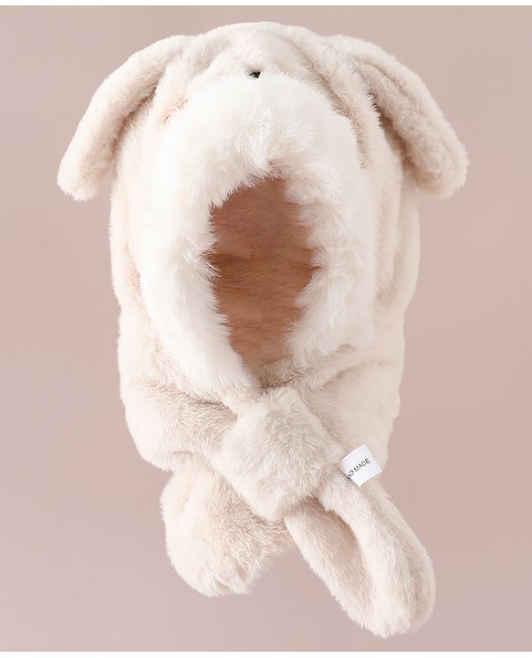 Babyhug Woollen Cap with Knot & Ear in Pink - Diameter 33 cm