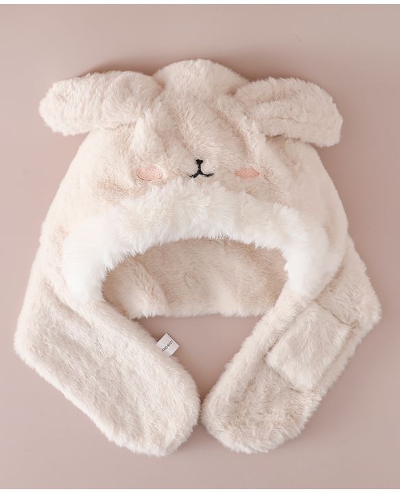 Babyhug Woollen Cap with Knot & Ear in Pink - Diameter 33 cm