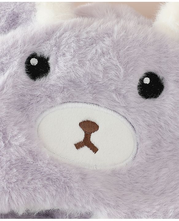 Babyhug Woollen Cap with Knot & Bear Applique in Brown - Diameter 33 cm