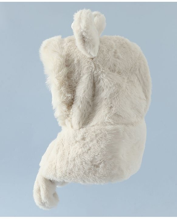 Babyhug Woollen Cap with Bunny Ear & Knot Beige - Diameter 37.5 cm
