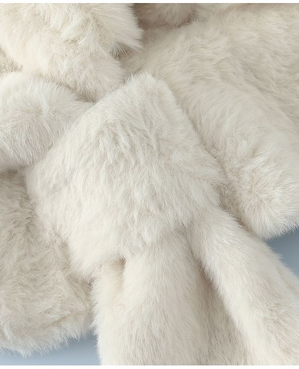 Babyhug Woollen Cap with Bunny Ear & Knot Beige - Diameter 37.5 cm