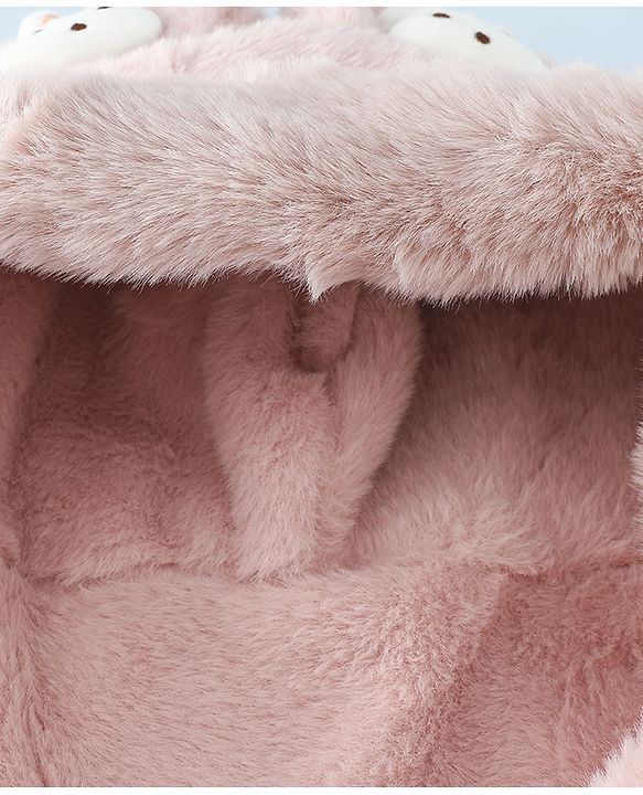 Babyhug Woollen Cap with Bunny Ear & Knot Beige - Diameter 37.5 cm