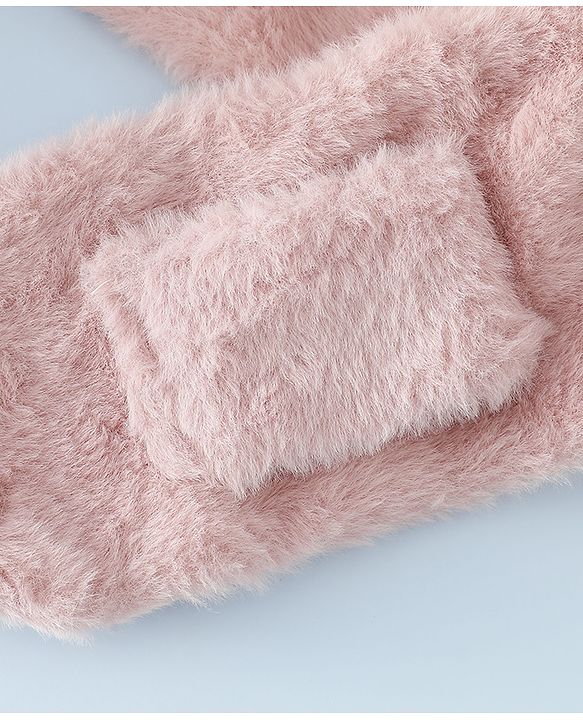 Babyhug Woollen Cap with Bunny Ear & Knot Beige - Diameter 37.5 cm