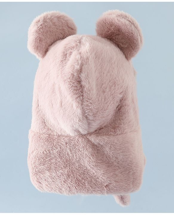 Babyhug Woollen Cap with Bunny Ear & Knot Beige - Diameter 37.5 cm