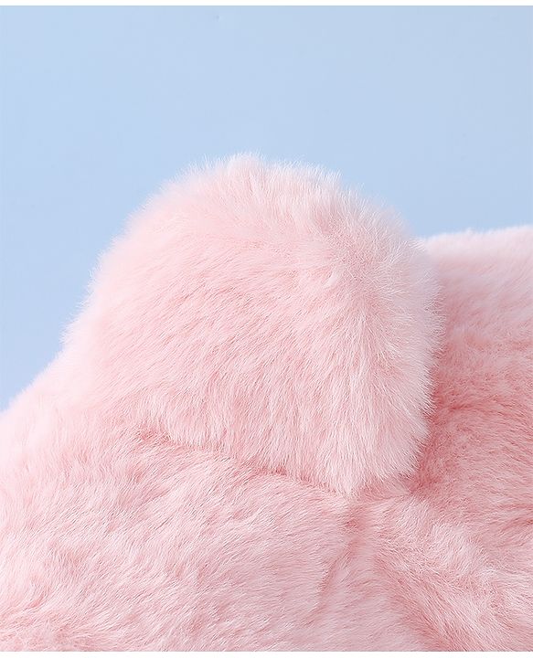 Babyhug Woollen Cap with Bear Ear & Knot Pink - Diameter 33 cm