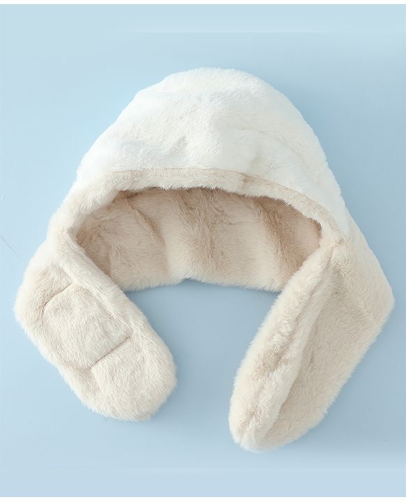 Babyhug Woollen Cap with Bear Ear & Knot Pink - Diameter 33 cm
