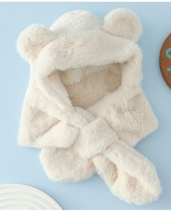 Babyhug Woollen Cap with Bear Ear & Knot Pink - Diameter 33 cm