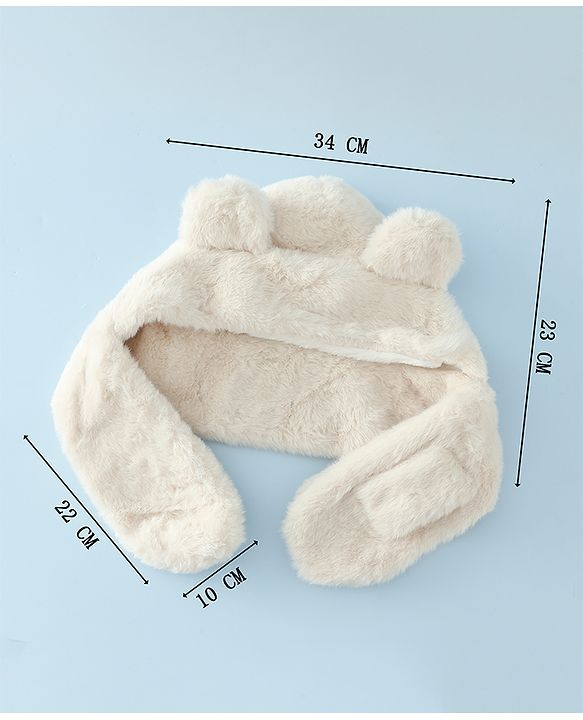 Babyhug Woollen Cap with Bear Ear & Knot Pink - Diameter 33 cm