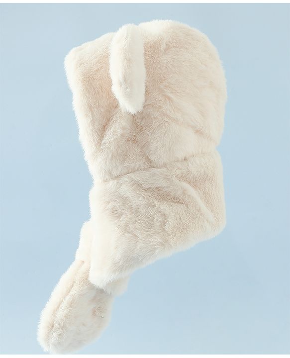 Babyhug Woollen Cap with Bear Ear & Knot Pink - Diameter 33 cm