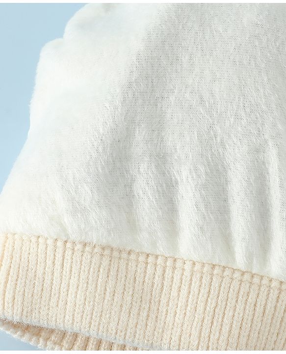 Pine Kids Woollen Cap & Muffler White Diameter of cap - 19 cm