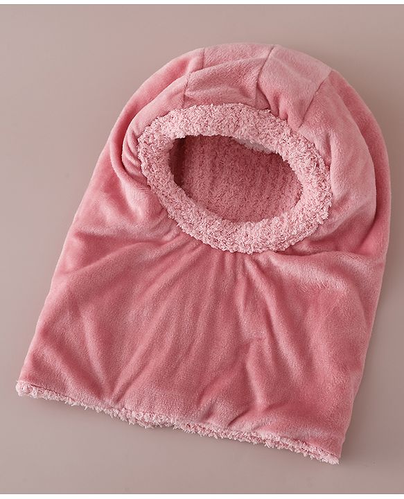 Babyhug Monkey Cap with Ear Applique Pink - Diameter 24 cm
