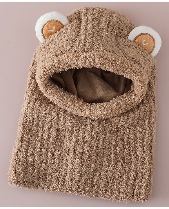 Babyhug Monkey Cap with Ear Applique Pink - Diameter 24 cm