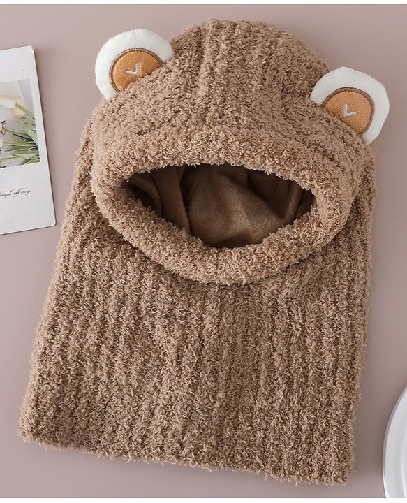 Babyhug Monkey Cap with Ear Applique Pink - Diameter 24 cm