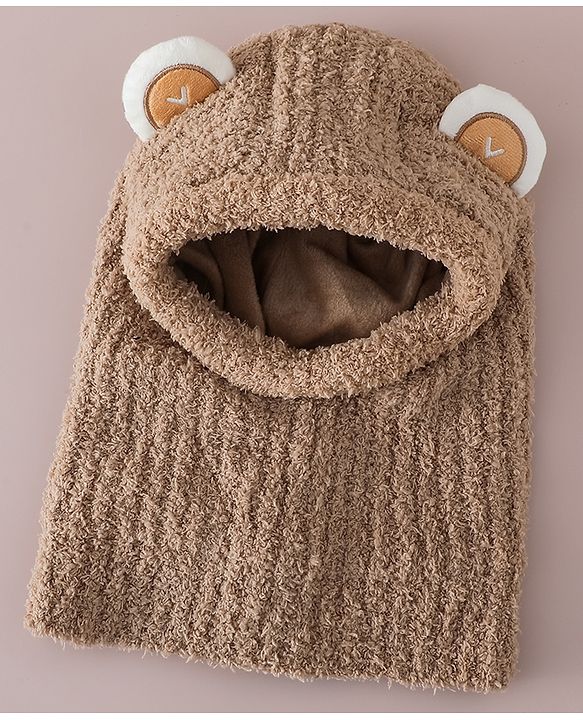 Babyhug Monkey Cap with Ear Applique Pink - Diameter 24 cm