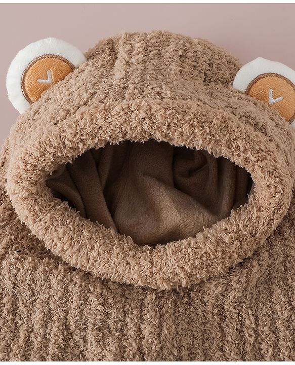 Babyhug Monkey Cap with Ear Applique Pink - Diameter 24 cm