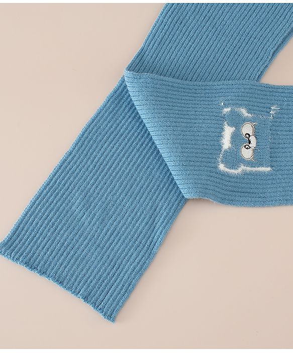 Babyhug Woollen Cap & Muffler With Bunny Patch in Pink - Diameter 20 cm