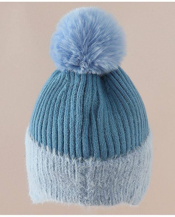Babyhug Woollen Cap & Muffler With Bunny Patch in Pink - Diameter 20 cm