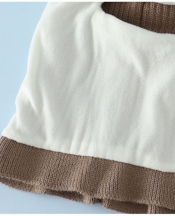Babyhug Monkey Cap With Puppy Patch in Brown - Diameter 25 cm