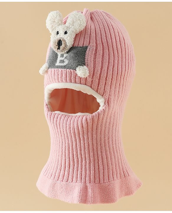 Babyhug Monkey Cap With Puppy Patch in Brown - Diameter 25 cm