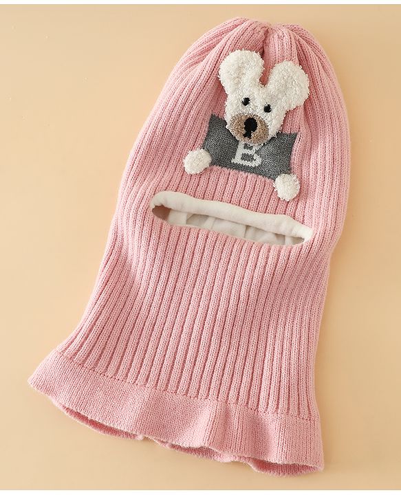 Babyhug Monkey Cap With Puppy Patch in Brown - Diameter 25 cm