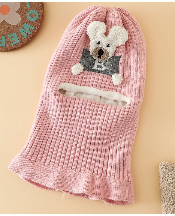 Babyhug Monkey Cap With Puppy Patch in Brown - Diameter 25 cm
