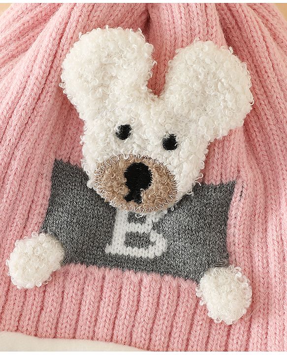 Babyhug Monkey Cap With Puppy Patch in Brown - Diameter 25 cm