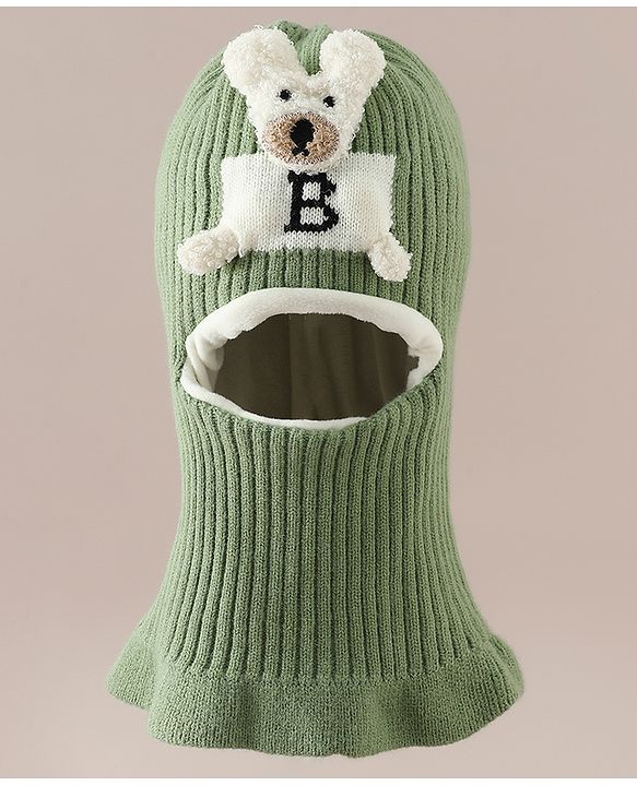 Babyhug Monkey Cap With Puppy Patch in Brown - Diameter 25 cm