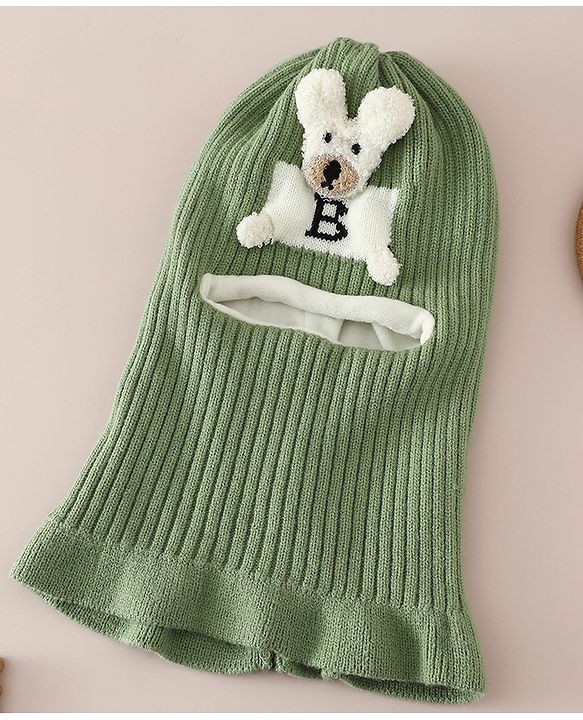 Babyhug Monkey Cap With Puppy Patch in Brown - Diameter 25 cm