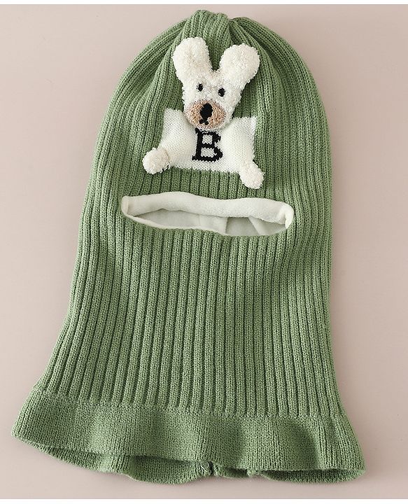 Babyhug Monkey Cap With Puppy Patch in Brown - Diameter 25 cm
