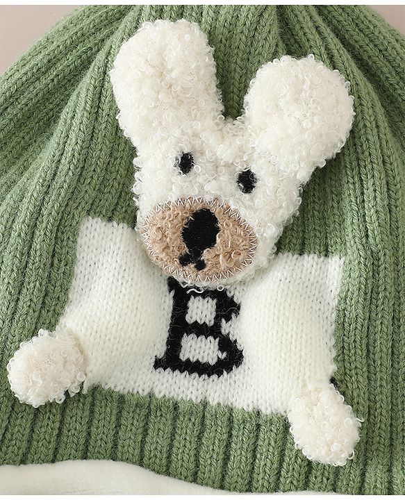 Babyhug Monkey Cap With Puppy Patch in Brown - Diameter 25 cm