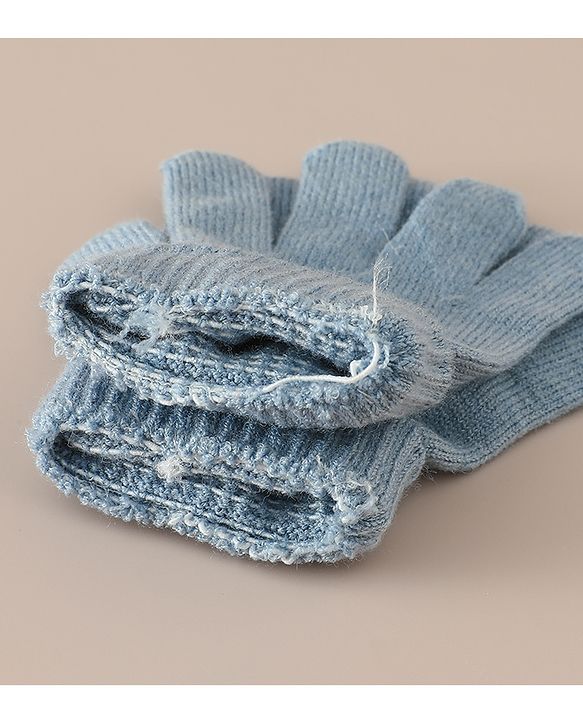 Babyhug Woollen Cap & Sets With Bear Detailing in Khaki - Diameter 19 cm