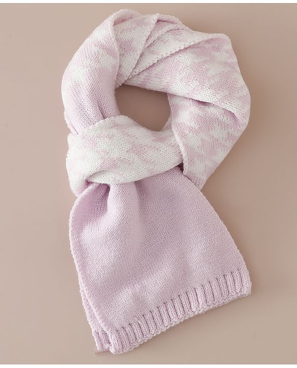 Babyhug Woollen Cap & Sets With Cable Knit Design in Purple - Diameter 18 cm