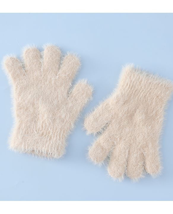 Babyhug Woollen Cap & Sets With Cat Detailing In Blue - Diameter 18 cm