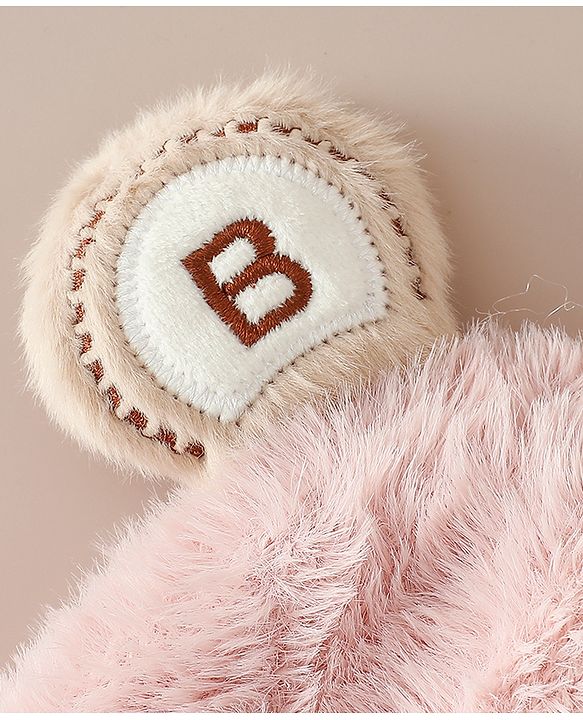 Babyhug Woollen Cap & Sets With Paw detailing in Pink - Diameter 19.5 cm