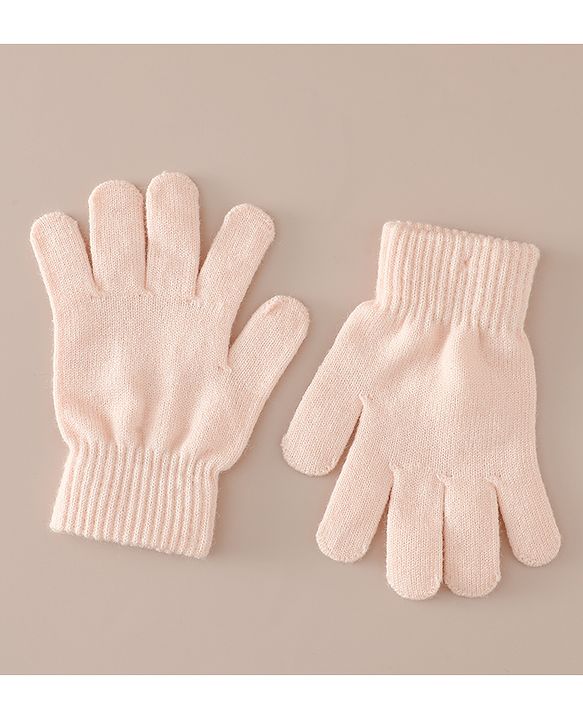 Babyhug Woollen Cap & Sets With Paw detailing in Pink - Diameter 19.5 cm
