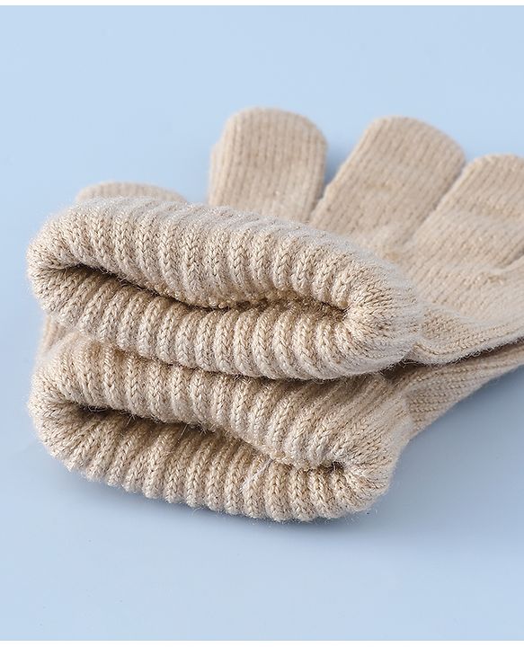 Babyhug Woollen Cap & Sets With Paw detailing in Pink - Diameter 19.5 cm