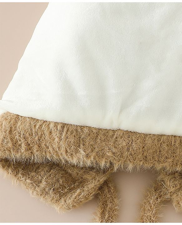 Babyhug Woollen Cap with Knot & Applique - Brown