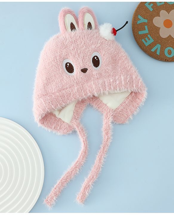 Babyhug Woollen Cap with Knot & Applique - Brown
