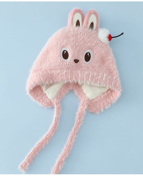 Babyhug Woollen Cap with Knot & Applique - Brown