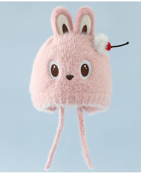 Babyhug Woollen Cap with Knot & Applique - Brown
