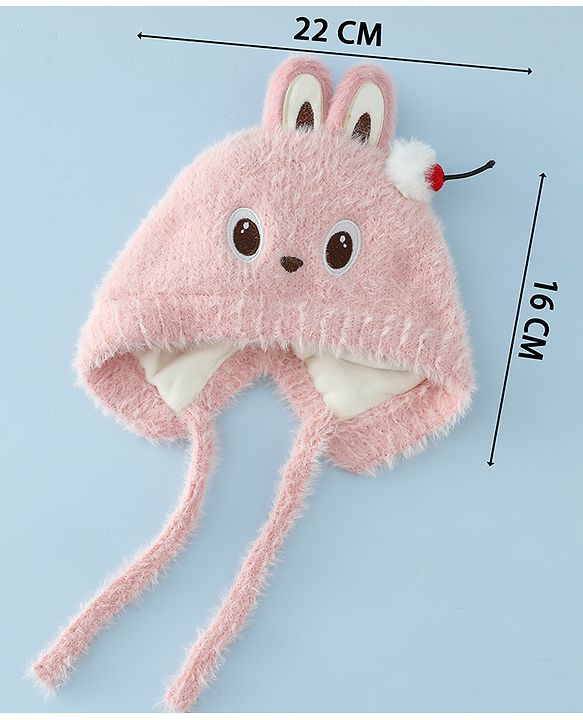 Babyhug Woollen Cap with Knot & Applique - Brown