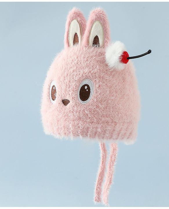 Babyhug Woollen Cap with Knot & Applique - Brown