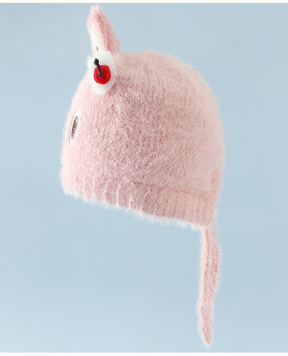 Babyhug Woollen Cap with Knot & Applique - Brown
