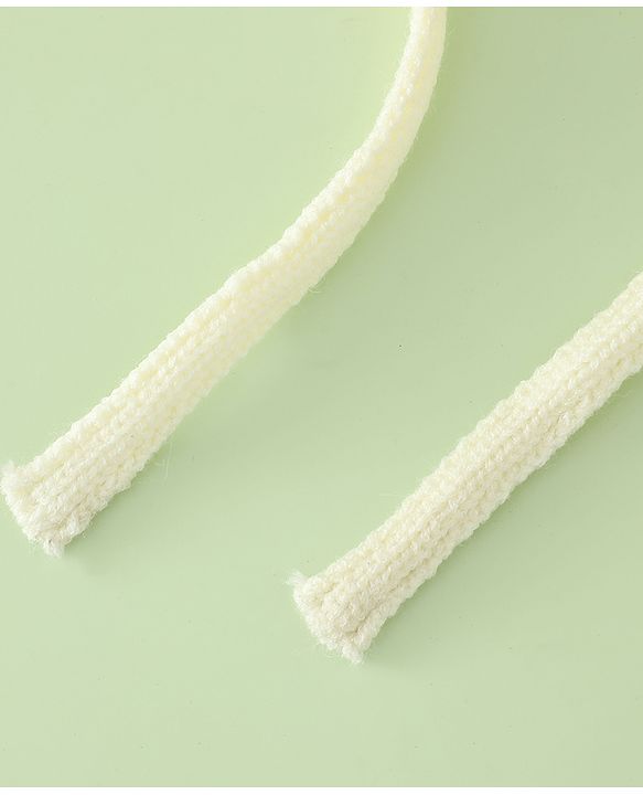 Babyhug Woollen Cap with Knot & Pom Pom with Geometric Design Khaki - Diameter 18.5 cm