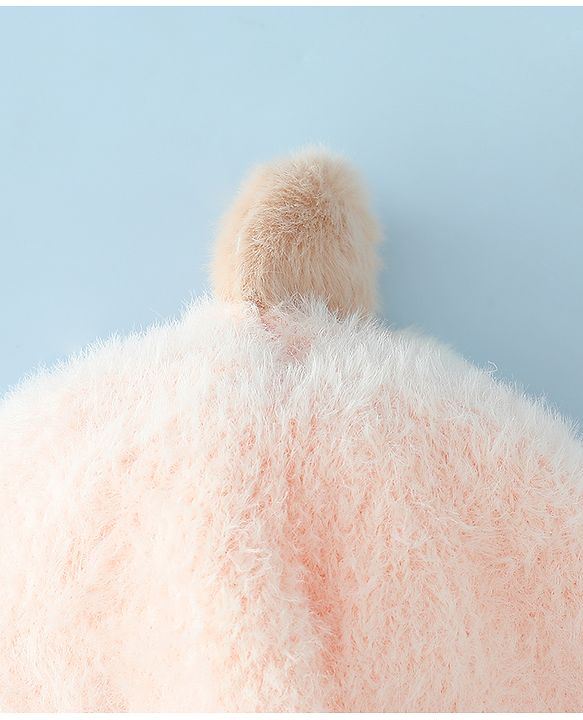 Babyhug Woollen Cap with Knot Applique - Pink