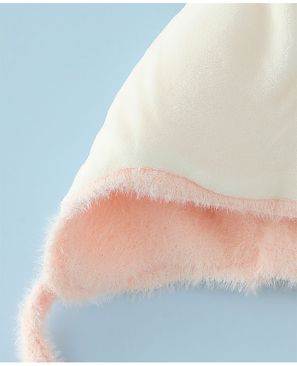 Babyhug Woollen Cap with Knot Applique - Pink