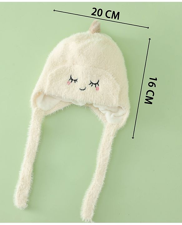 Babyhug Woollen Cap with Knot Applique - Pink